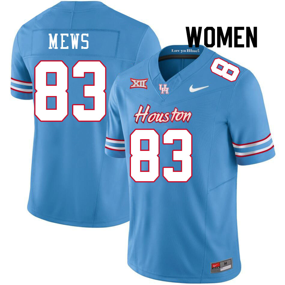 Women #83 Mekhi Mews Houston Cougars College Football Jerseys Stitched-Oilers